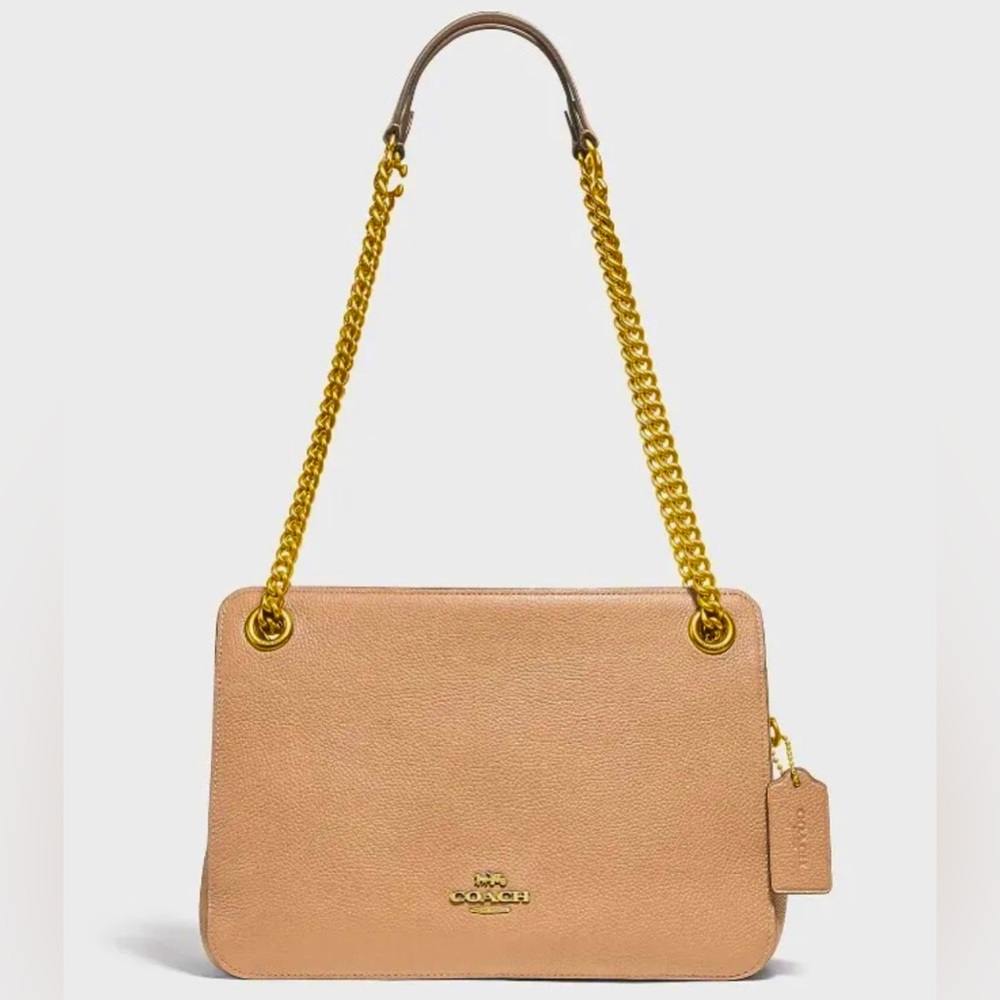 Coach Bryant Convertible Tan Leather Carryall Purse